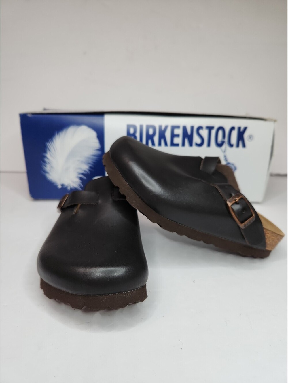 Birkenstock Boston Kids Sz 27 Brown Chocolate Leather Mule Eva 260323 170 C9